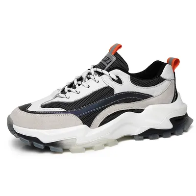 2022 New Men's Breathable Thick Bottom Tidal Shoes Four Seasons Korean Students Leisure Running Mesh Sneakers