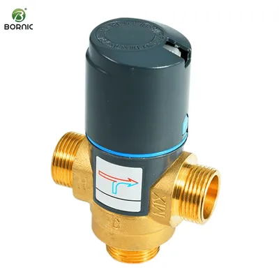 Bornic High Quality Three Way Thermostatic Brass Mixing Valve for Inlet and Outlet Water
