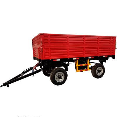 8 Tones Farm Tractor Trailers with Air Brake Double Axle and Rear or Side Tipping