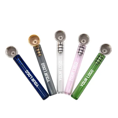 93mm Clear Glass Handle Smoking Pipe