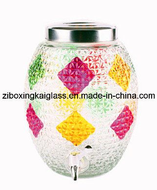 Clear Glass Bottle with Hand Drawing