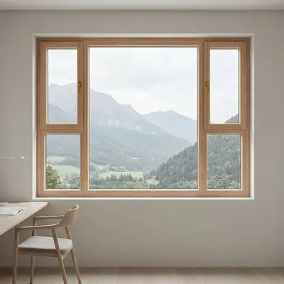 Hurricane-Resistant Impact Thermal Break Aluminum Wood Casement Glass Window for House