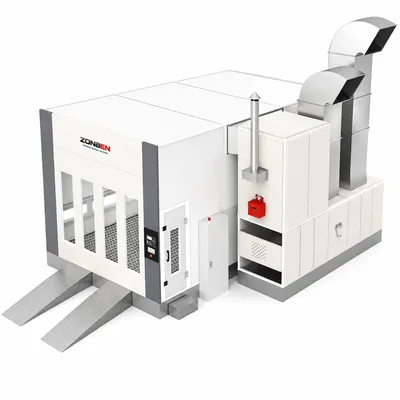 Zonben Automatic Heat Recovery Side-Downdraft Spray Booth for Aerospace Components