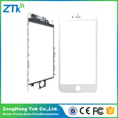 White Front Screen Glass with Frame for iPhone 6 Plus