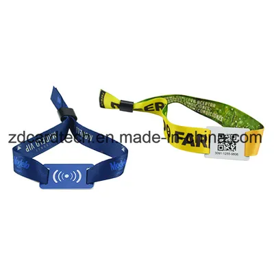 Access Control Tickets Woven Wristband RFID Woven Bracelet