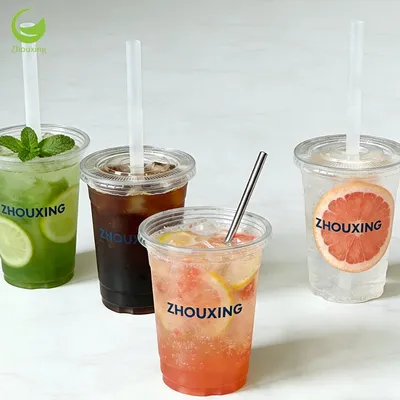 Biodegradable 16oz PLA Plastic Disposable Tableware Beverage Cups Drinking Cups