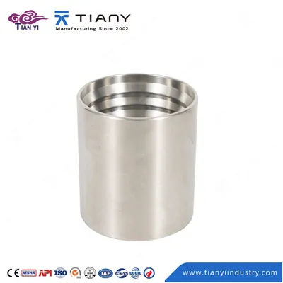 Hydraulic Crimp Sleeve 00210 Zinc Plated Carbon Steel Ferrule Fit SAE100 R1at / DIN20022 2sn Hose