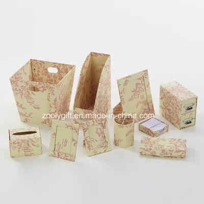 Design Printing Paper Cardboard Desktop Organizer Office Stationery Set