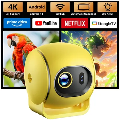 OEM Android 13 720p LED Projector 180 ANSI Lumen, Amlogic T950s, 2.4/5g WiFi Bt, Auto Focus & Keystone, 50-120" Screen