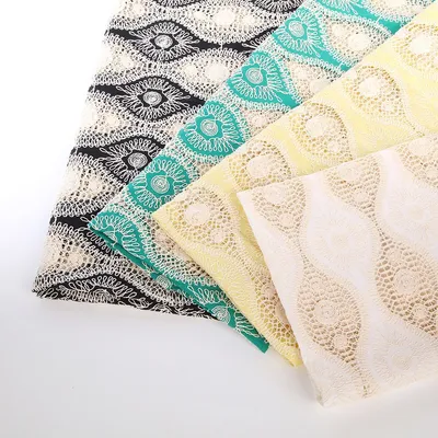 100%Cotton Lace with Laser Cutting Laser Embroidery Fabric String Embroidery for Women Top Fashion Skirt Garment Fabric