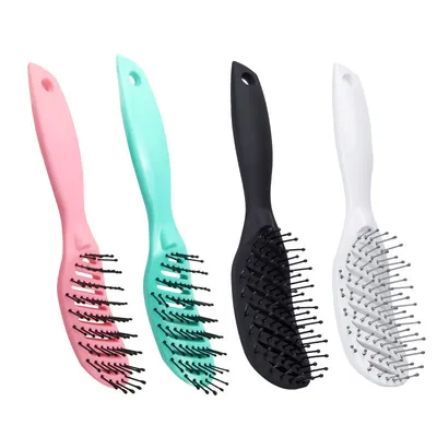 Customized Vented Heat Resistant Plastic Curved Fast Drying Wet Hair Extension Brush