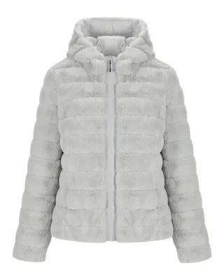 Ladies Reversible Puffer Fur Jacket Women Reversible Puffer Jacket