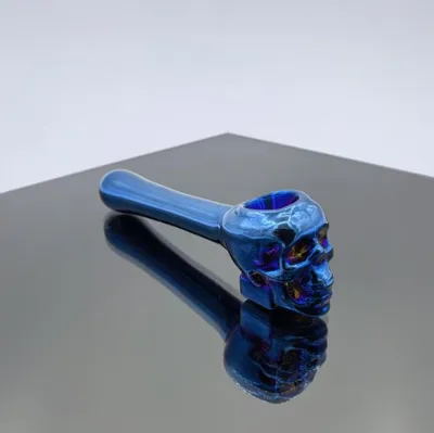 Smoking Glass Hand Pipes Novelty Skull Design Glass Hand Pipe