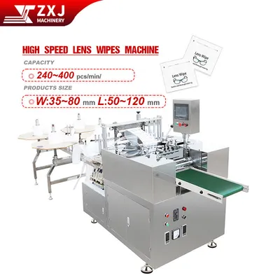 Four Lanes High Speed Lens Wipes Packaging Machine with 300PCS Per Minute