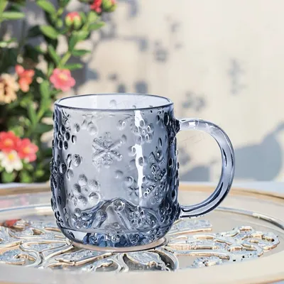Mountain Snowflake Beer Glass Cup with Handle High Appearance Level Colorful Heat-Resistant Water Beverage Cup