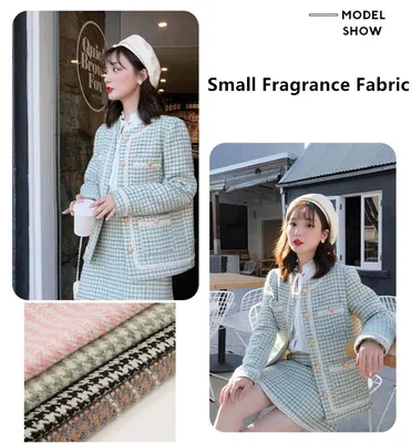 20% Wool 80% Polyester Woolen Tweed Small Fragrance Fabric for Women's Overcoat and Suit