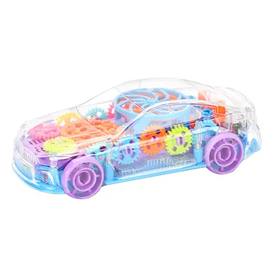 Electric B/O Transparent Gear Racing Car Toys with Music and Colorful Lights