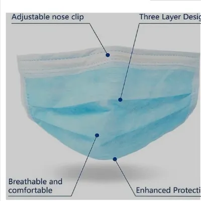 High Quality Outdoor Protective Disposable Non Woven 3ply Face Mask