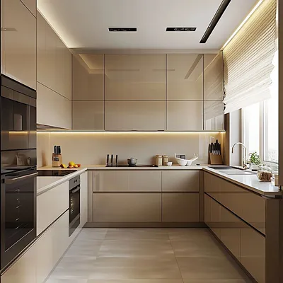 Complete Modern Modular Small Wood Cabinets Kitchen Furniture Set Simple Durable Design with Island for Home Apartment Use