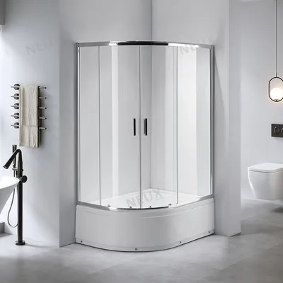 Factory Hot Sale Bathroom 5mm Tempered Sliding Door Shower Room Corner Shower Cabin with High Tray