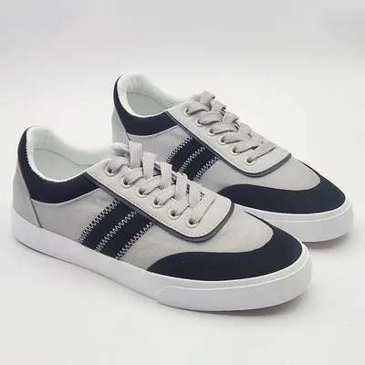 Grey Blue Classic Canvas Casual Shoes for Unisex