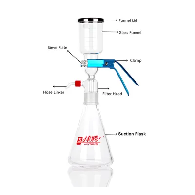 High Quality Lab Vacuum Filter Kit 1000ml/2000ml Glass Vacuum Membrane Filtration Device Solvent Filtration Apparatus for Lab Use