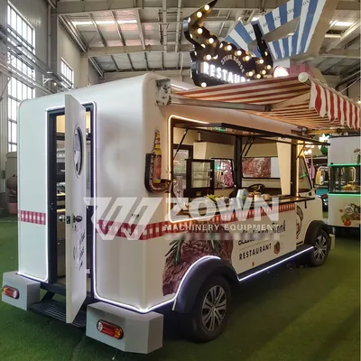 Custom Stainless Steel LED Vintage Street Grill Food Cart