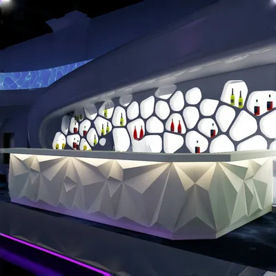 Stylish Corian LED Cocktail Bar Counter Cafe Counter for Restaurants and Cafes
