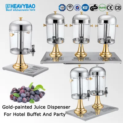 Heavybao Multi Sizes Gold-Painted Cold Drink Juice Dispenser for Party