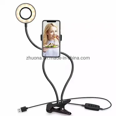 LED Multi-Function Selfie Ring Studio Light with Cell Phone Holder for Live Broadcast Ring Light LED Lamp