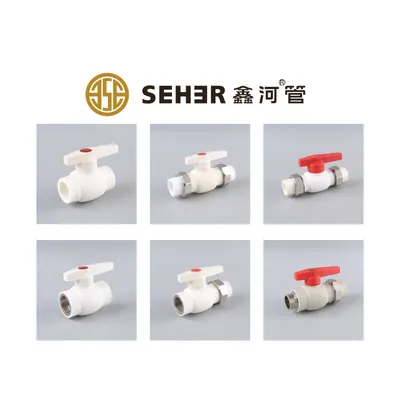 Factory Supply PPR Ball Valve DN20-63, Full Port Socket Fusion, Pn16 ISO 17833 (White/Green)