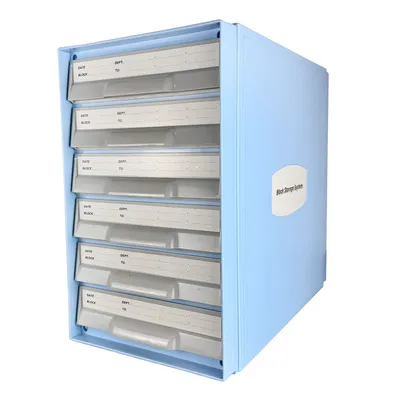 Laboratory Pathological Use Blue Plastic Paraffin Block Storage Cabinet