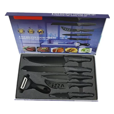 6 Pieces Kitchen Stainless Steel Knife Set with Non-Stick Surface