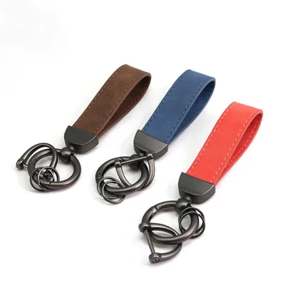 Bulk Supply Customized Logo Car Gift Leather Keychain in Stock