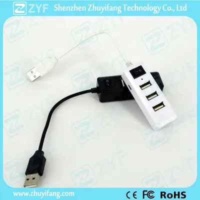 4 Port USB Hub 2.0 with Switch (ZYF4230)