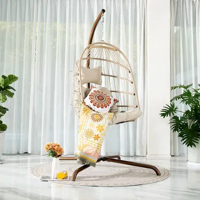 Elegant Wicker Hanging Chair for Indoor and Outdoor Relaxation