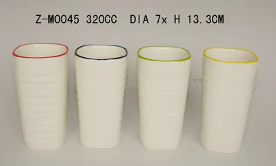 Porcelain Mug with Color Rim (Z-M0045)