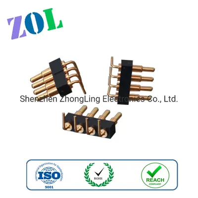 Zol 2.54 Pitch 4 Pins Right Angle Pogo Pin H8.0mm