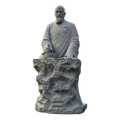Granite Medicine Gathering Monk Sitting Statue