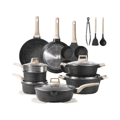 Factory Casserole Nonstick Aluminium Cookware Set Kitchen Cooking Pot Granite Sauce Pan