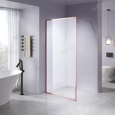 Wet Room Aluminum Framed Walk in Shower Door Tempered Glass Fixed Shower Screen