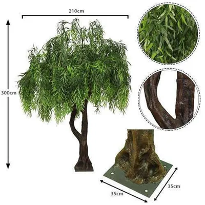 Green Tall Decorative Custom Fake Willow Artificial Weeping Willow Tree