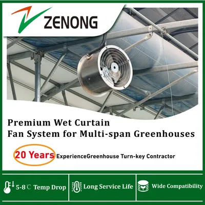 Premium Wet Curtain Fan System for Multi-Span Greenhouses