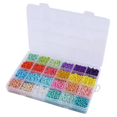 Colorful Glass Seed Beads Dye Filling Craft Round Bead