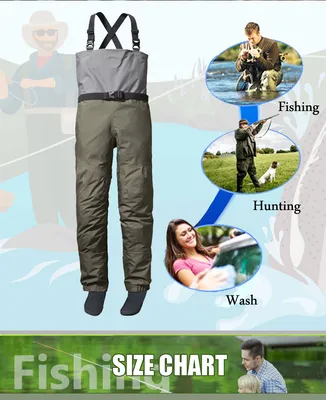 Breathable Fly Fishing & Duck Hunting Waders Waterproof Pants Stockingfoot Lightweight Chest Water Waders Men and Women Fishing Waders