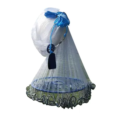 Cast Net Fishing 10FT 14inch 12 FT 15 FT Throw Hand Casting Fishing Nets Ring Cast Fishing Net