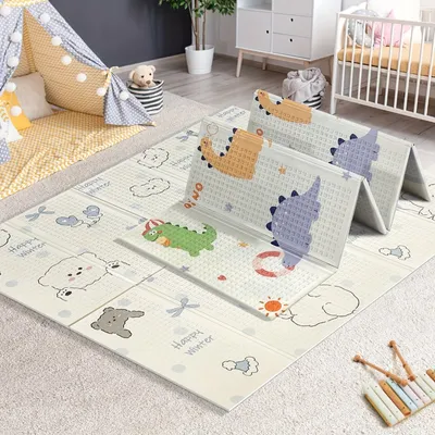 Infant Crawling Play Mat Waterproof Reversible Soft Foam Mat Safe for Home