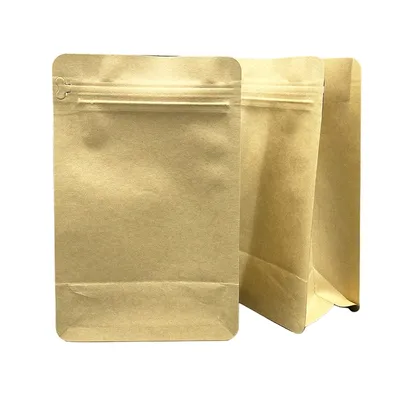 Resealable Zipper Kraft Rice Bags Custom Design Printing Service