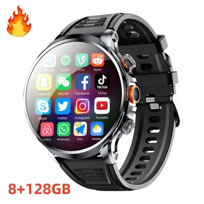 H18 Smart Watch 4G SIM Card HD Camera GPS Sport Tiktok Youtube 1100mAh Battery Relojes Android Smart Watch for Men