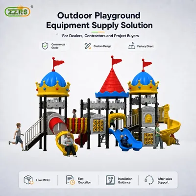 Commercial Children's Outdoor Playground Castle Set with Slides for Parks and Kindergartens, Factory Direct Price
